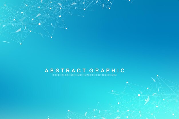 geometric graphic background molecule and communication. big data complex with compounds