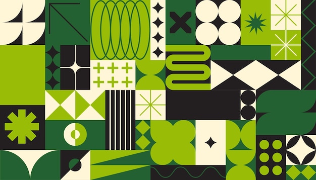 geometric green pattern print background bauhaus shapes pattern bauhaus neo brutalism