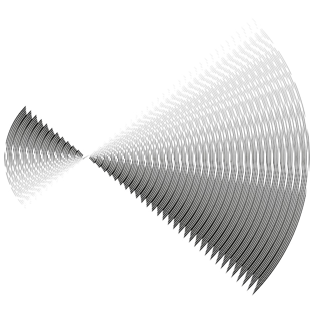 geometric line pattern concentric arc shape abstract curved design vector illustration