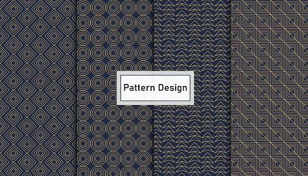Geometric luxury pattern design set