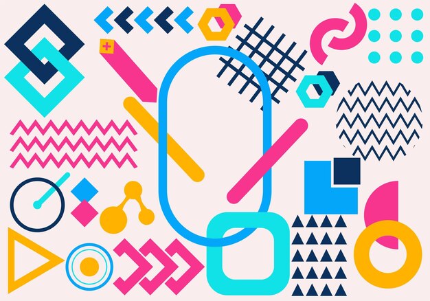 Geometric Memphis Design Modern Abstract Background