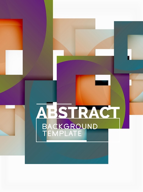 geometric minimal abstract background with multicolored squares composition