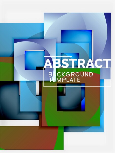 geometric minimal abstract background with multicolored squares composition