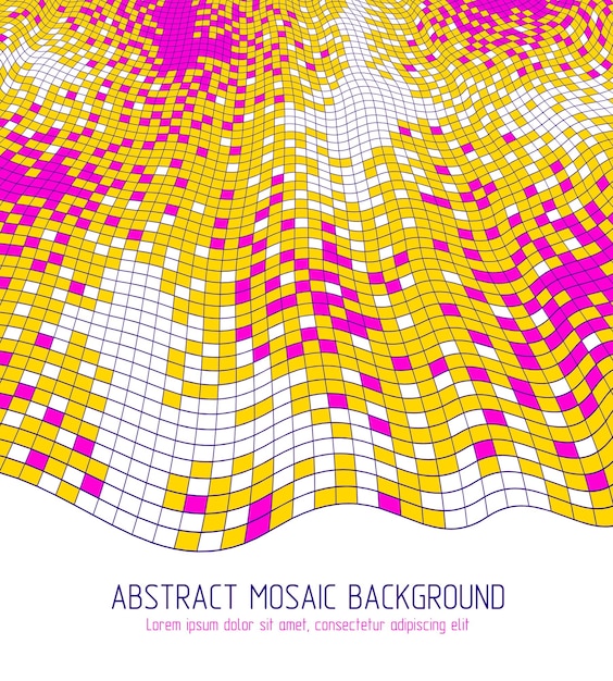 geometric minimal vector art, beautiful dimensional illustration of mosaic tiles, modern trendy template with copy space for title and text. usable for brochure, magazine, ad, banner, poster.
