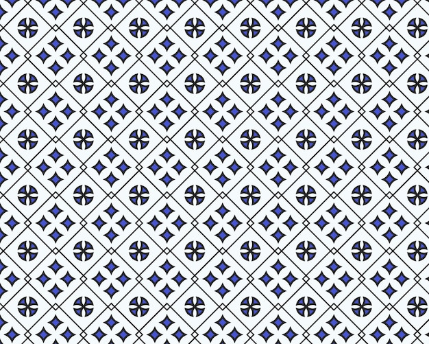 geometric moroccan style seamless blue pattern tile ornament