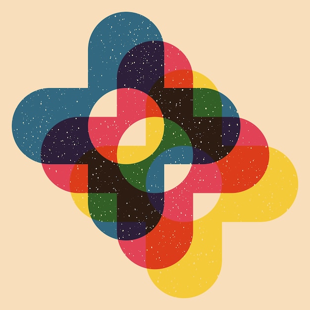 geometric object  with riso print effect. vector. graphic element  for fabric, textile, clothing