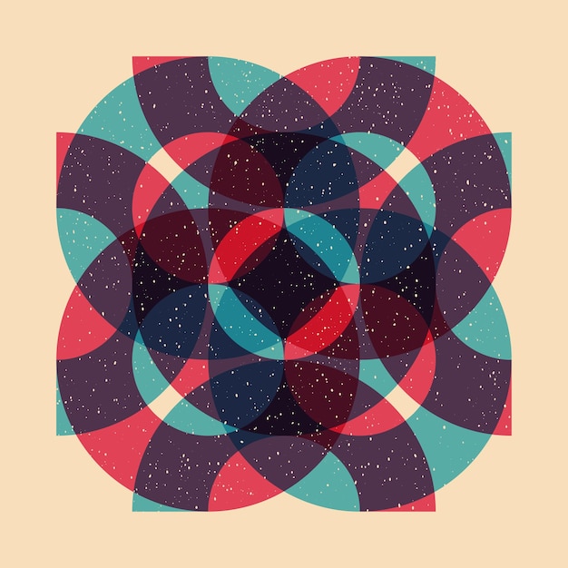 geometric object with riso print effect vector graphic element