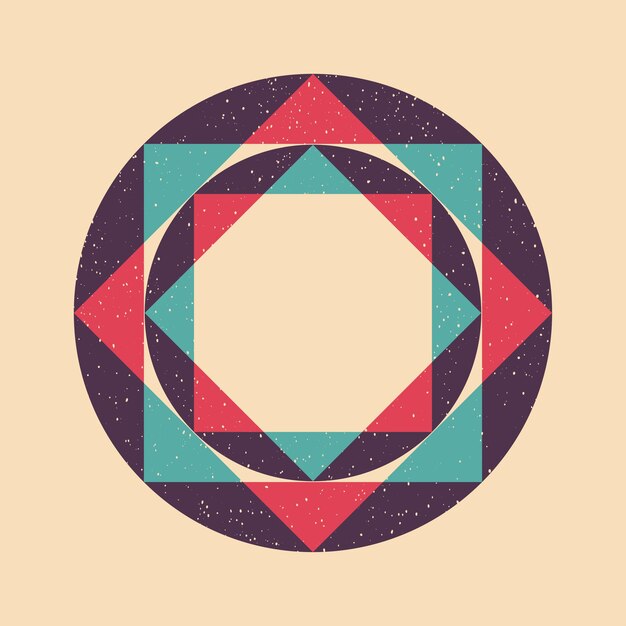 Geometric object with riso print effect Vector Graphic element