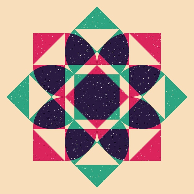 Geometric object with riso print effect Vector Graphic element