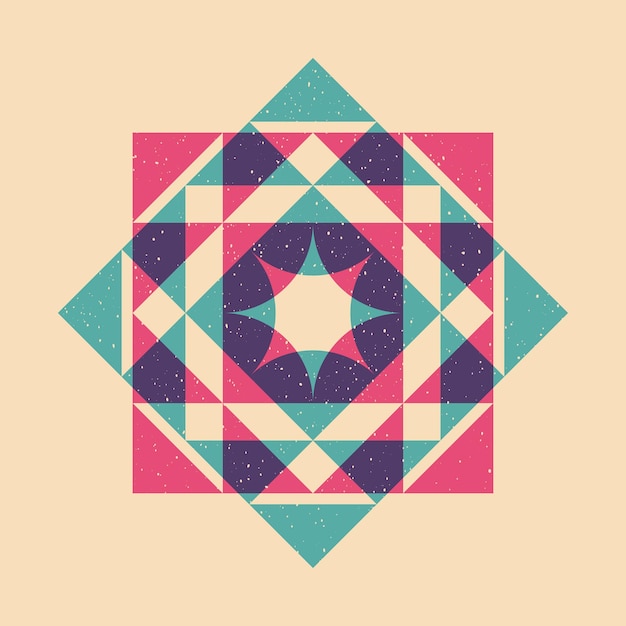 Geometric object with riso print effect Vector Graphic element