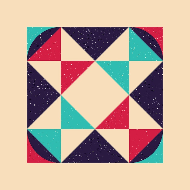 Geometric object with riso print effect Vector Graphic element