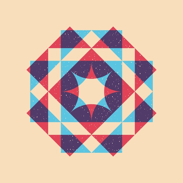 Geometric object with riso print effect Vector Graphic element