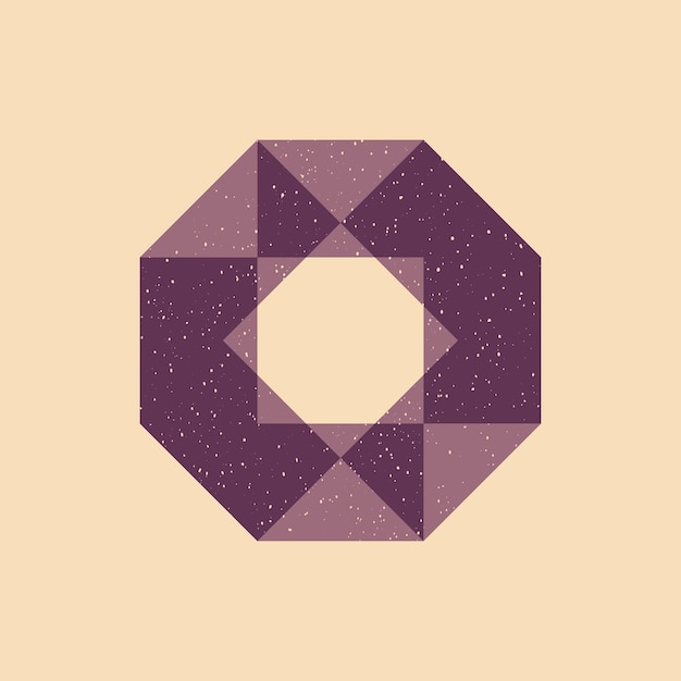 geometric object with riso print effect vector graphic element