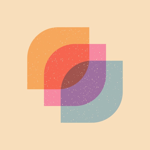 geometric object with riso print effect vector graphic element