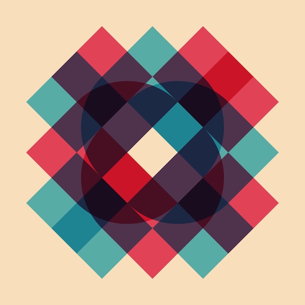 Geometric object with riso print effect Vector Graphic element