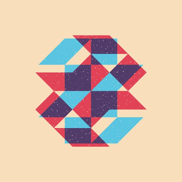 Geometric object with riso print effect Vector Graphic element