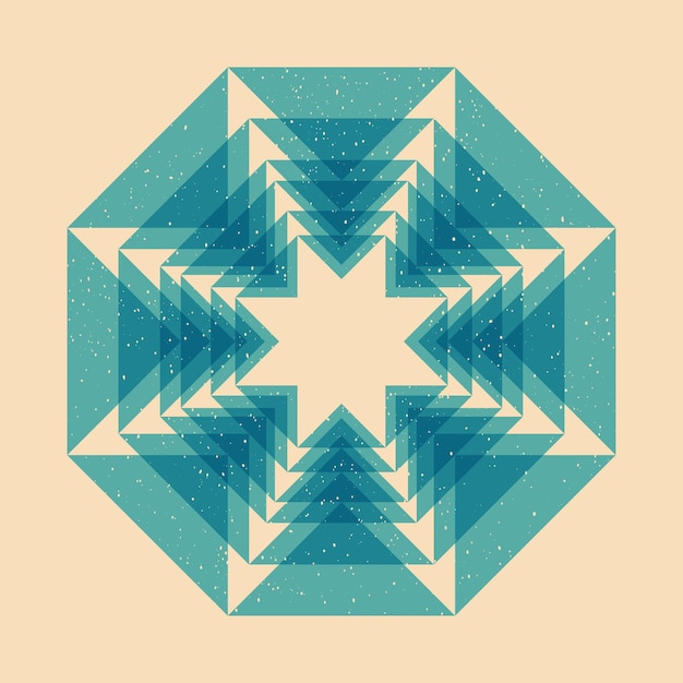 geometric object with riso print effect vector graphic element