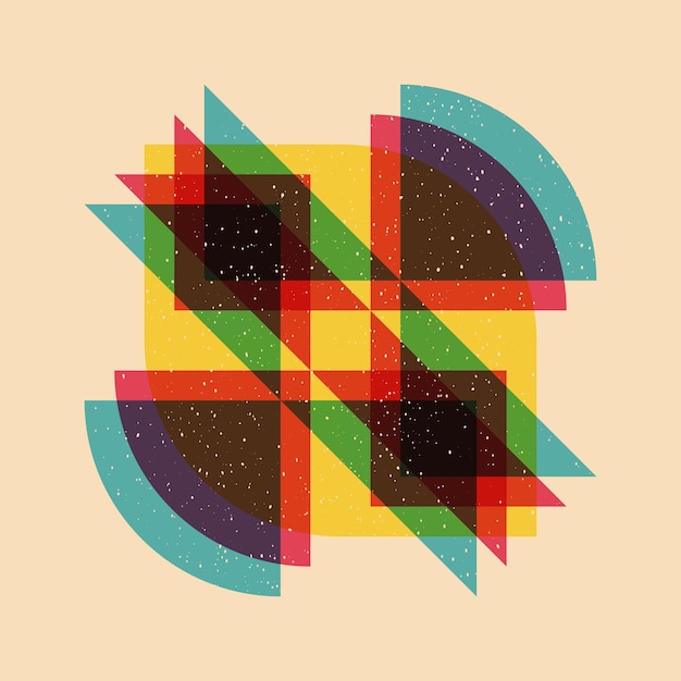 'geometric object with riso print effect vector graphic element