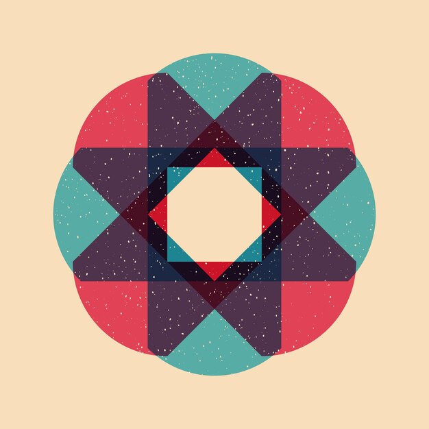 'geometric object with riso print effect vector graphic element