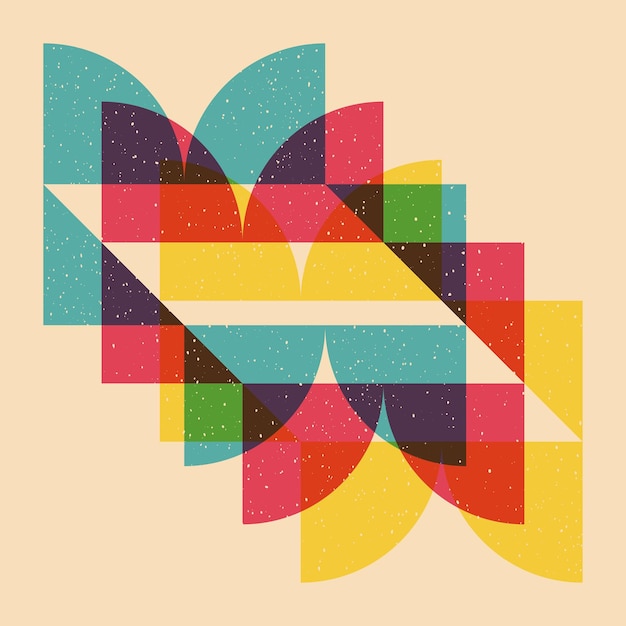 'geometric object with riso print effect vector graphic element