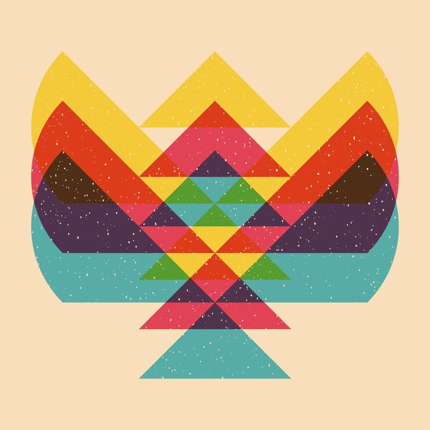 Geometric object with riso print effect Vector Graphic element