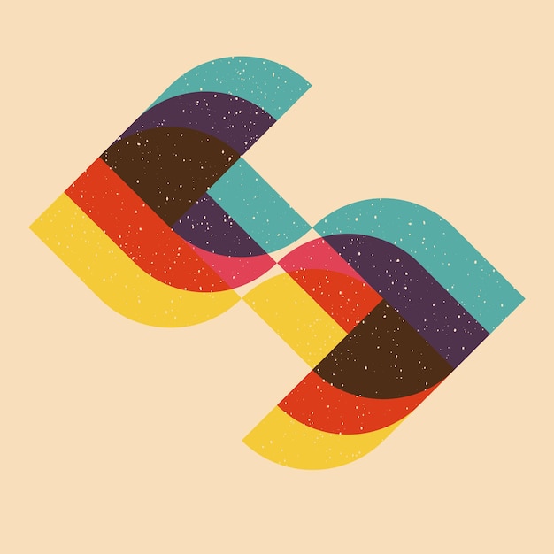 Geometric object with riso print effect Vector