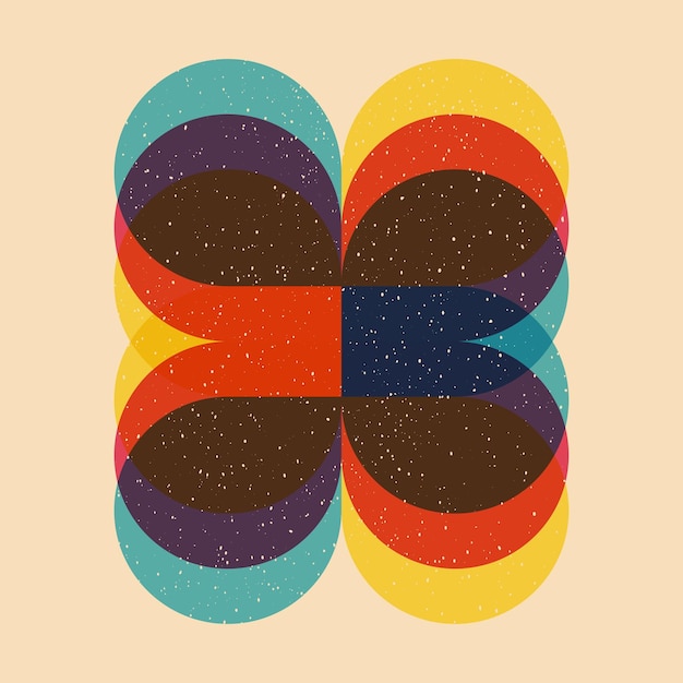 geometric object with riso print effect vector