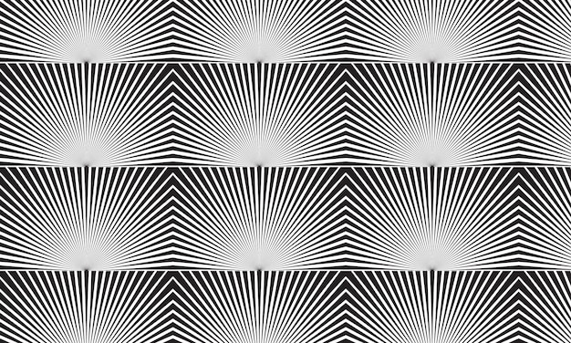 Geometric Optical Illusion with Radial and Chevron Patterns