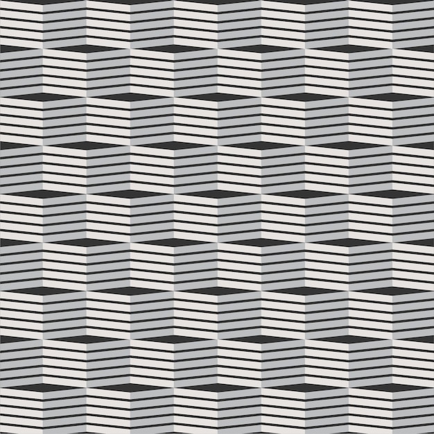 Geometric pattern 3d lines pattern vector Building Background black and white textured
