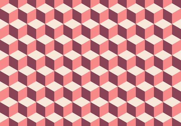 Geometric pattern background vector abstract illustration cream pink and maroon colors