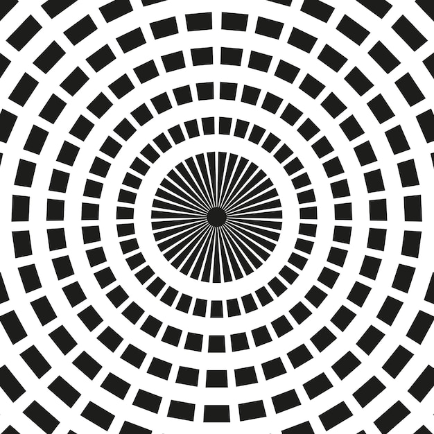 Geometric pattern Circular optical illusion Abstract radial design Vector illustration