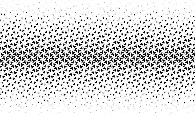 Geometric pattern of black figures on a white backgroundSeamless in one direction