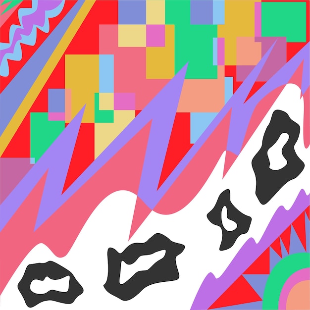geometric pattern squares triangles ovals multicolored background pucci style 90s style