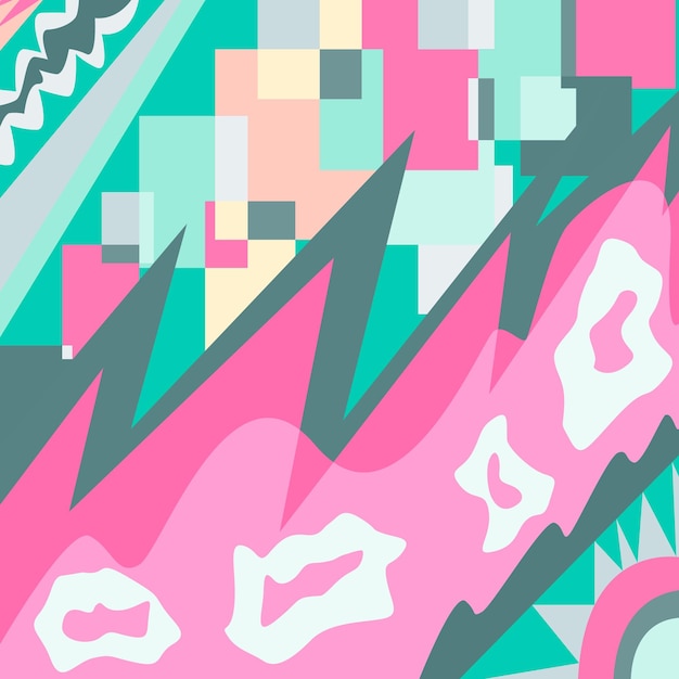 geometric pattern squares triangles ovals multicolored background pucci style 90s style