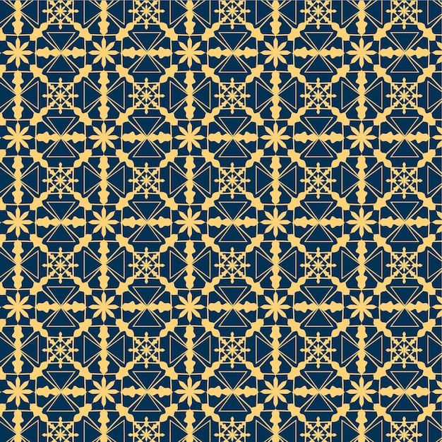 geometric pattern with flower pattern design premium vector