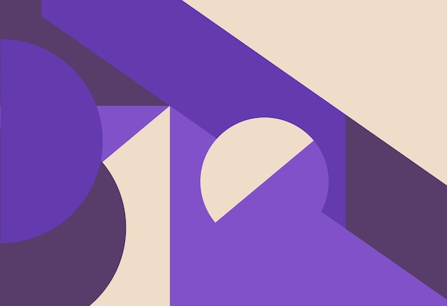 Geometric Purple and Beige Abstract