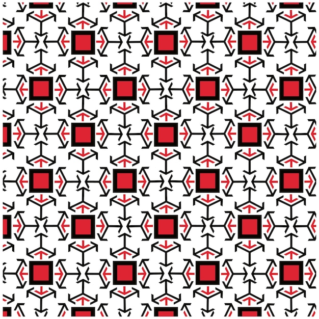 Geometric Red and Black Pattern Colorful square shape geometrical background textile print art