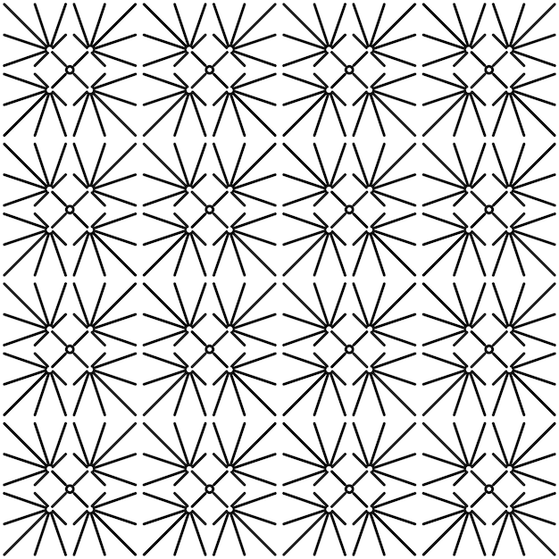 Geometric seamless pattern Monochrome black square ornament on transparent background