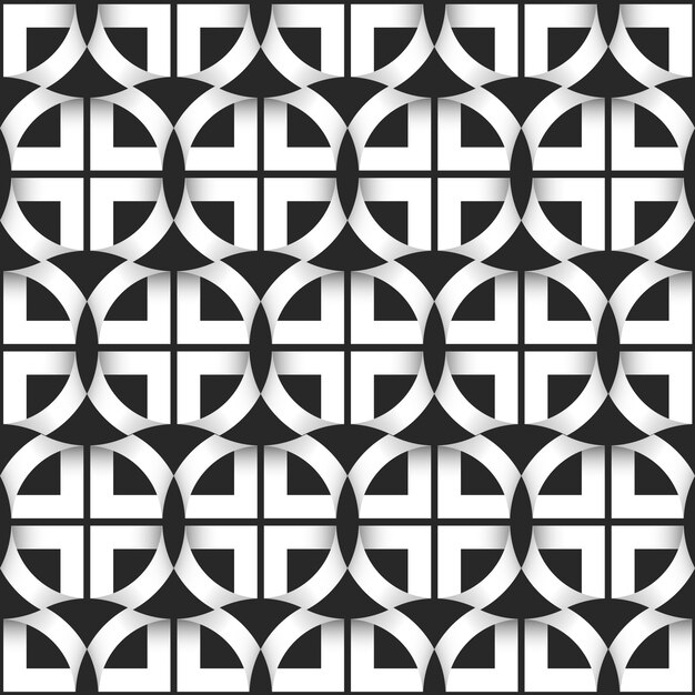 geometric seamless pattern of black and white circles