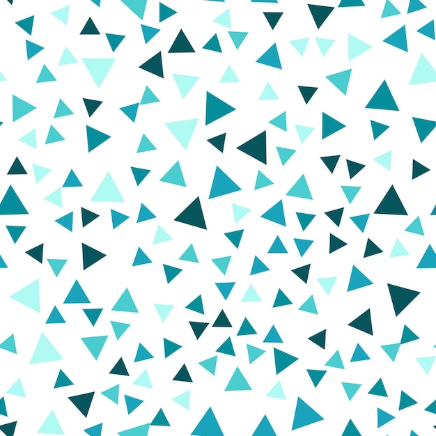 Geometric seamless pattern of small and big blue triangles for textile paper and other surfaces