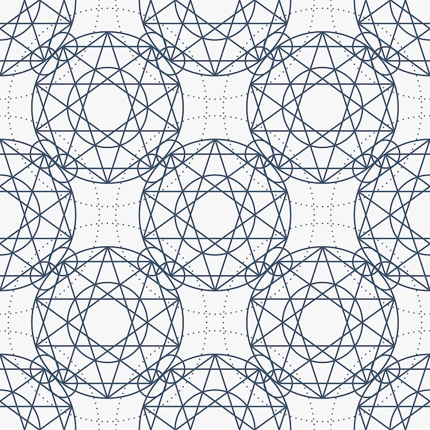 geometric seamless texture vector linear mystical pattern on white background