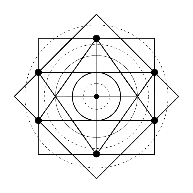 Geometric Shapes and Patterns A Black and White Diagram