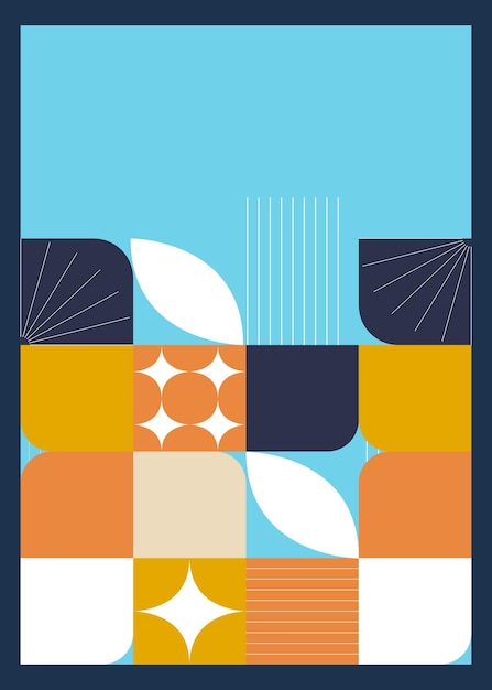 Geometric shapes mosaic background 05