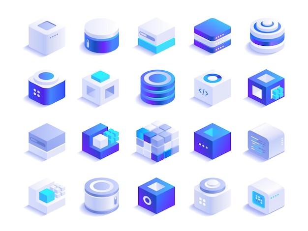 Geometric shapes set Composition with squares