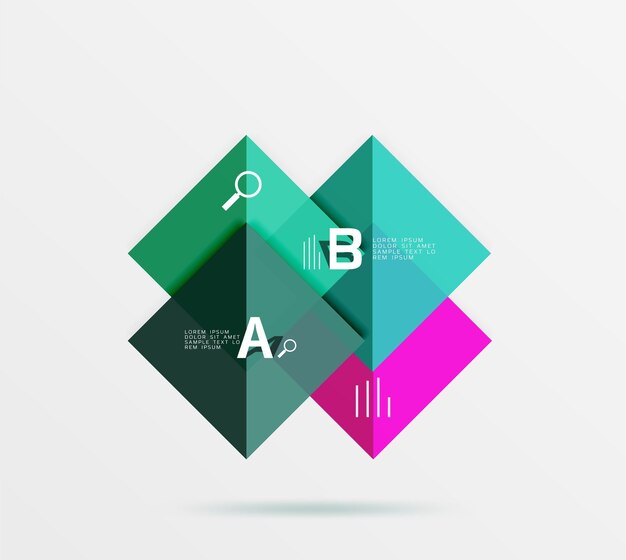 geometric square and triangle template vector template background for workflow layout diagram number options or web design