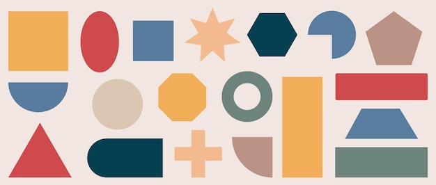 Geometric symbol Modern figure symbol designs square shape colorful Basic geometry vector symbols