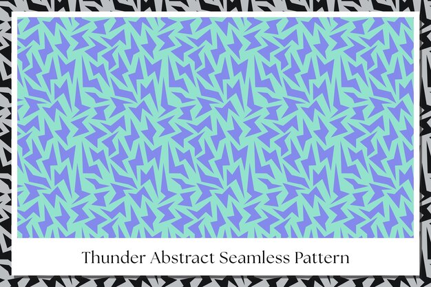 geometric thunder lightning with labyrinth seamless pattern on blue background for print design