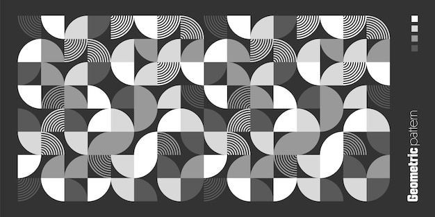 Geometric trendy pattern bauhaus style modern background with simple elements retro texture with