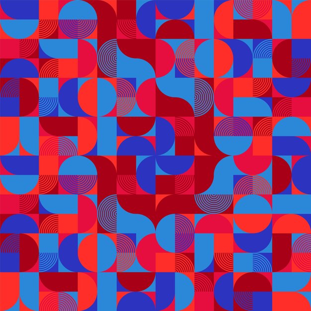 geometric trendy pattern bauhaus style modern colorful background with simple elements retro texture