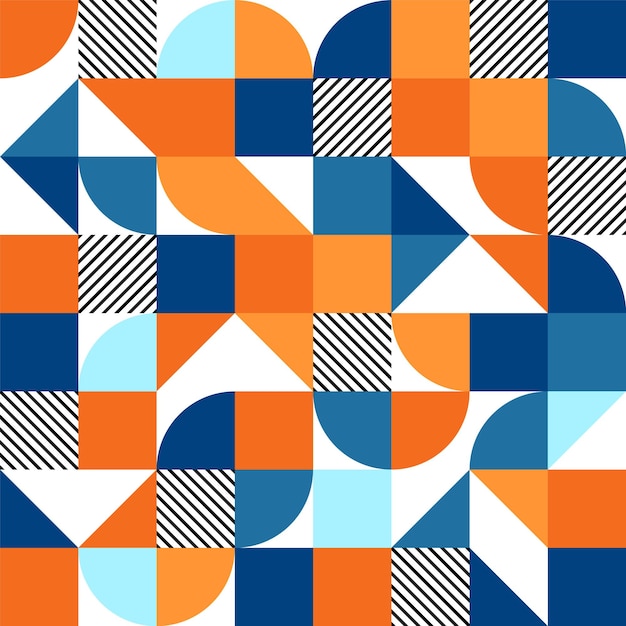 geometric trendy pattern bauhaus style modern colorful background with simple elements retro texture